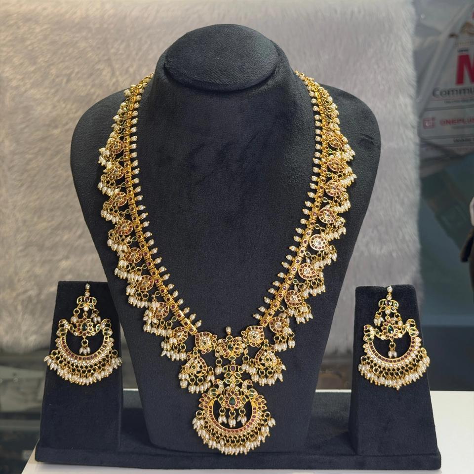 Antique gold long haram set