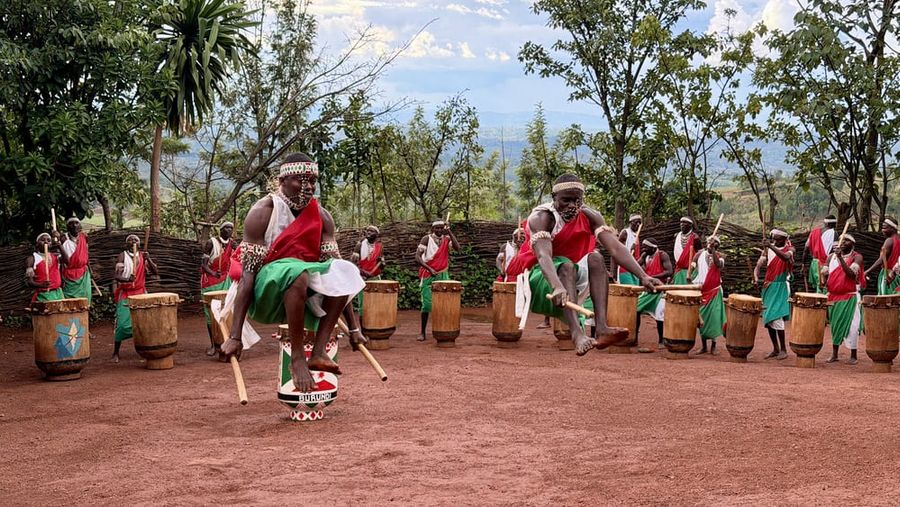 Abatimbo drummers in performance