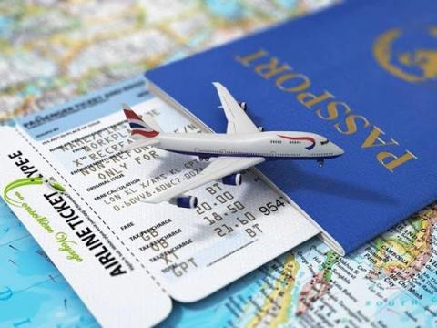 Passport and travel documents prepared for a visa application
