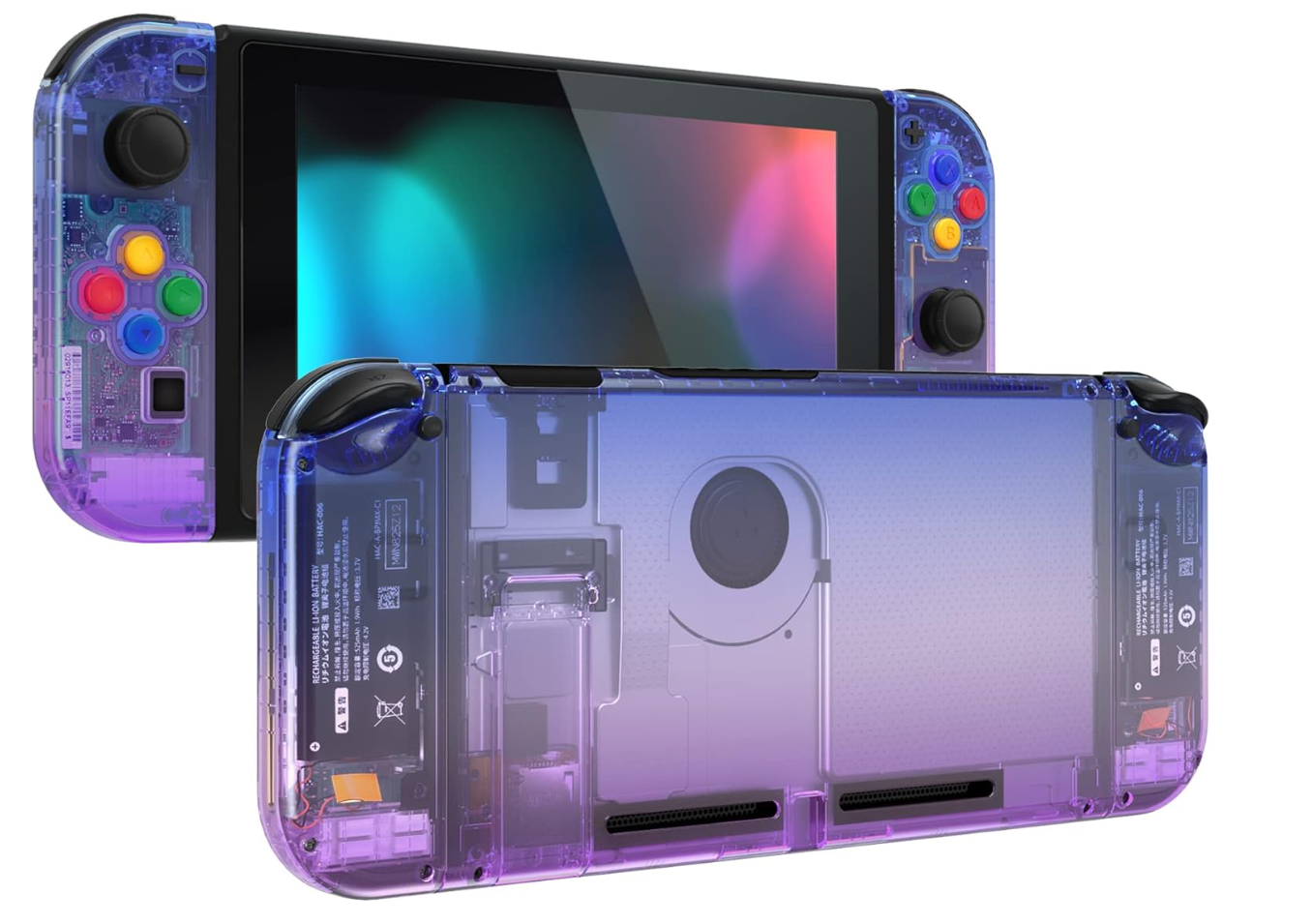 Nintendo Switch v2 - Gradient Transparent Bluebell Purple