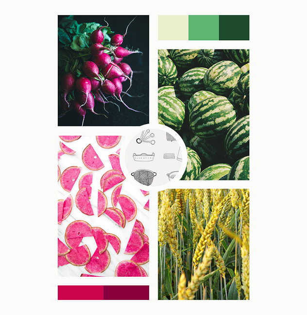 An image of the Greenstead marketplace on mobile over a bed of apples.