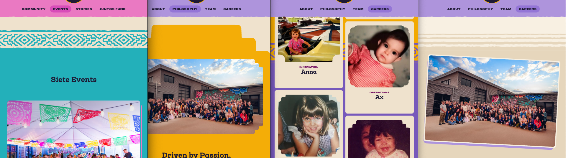 Different page transitions giving different feels to different pages