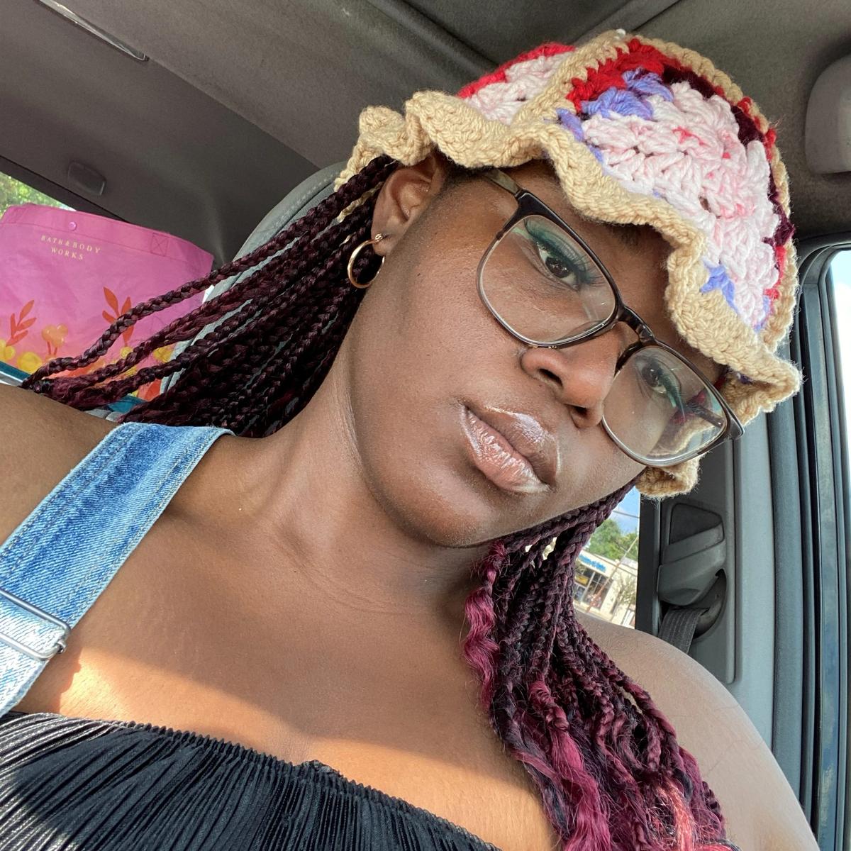 Crochet granny square bucket hat