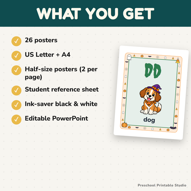 Alphabet Posters | Halloween | Classroom Decor | Bulletin Board | Editable — preview 3