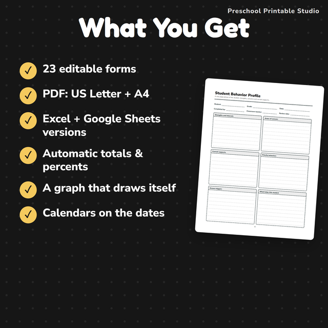 Behavior Data Tracking Forms | Editable Behavior Data Sheets | ABC Data — preview 3