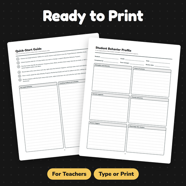 Behavior Data Tracking Forms | Special Education | Editable | ABC Data — preview 2