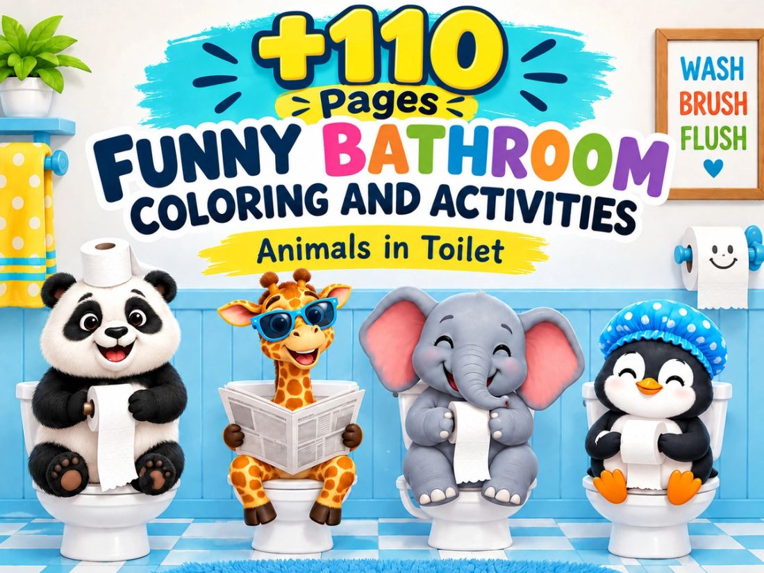 Make bathroom routines fun with these Bathroom Activities for Kids featuring funny animals