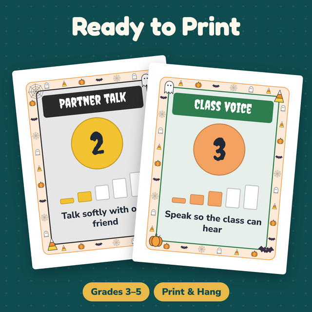 Voice Level Posters | Halloween | Classroom Decor | Bulletin Board | Editable — preview 2