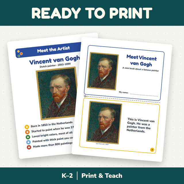 Van Gogh Artist Study for Kids | Mini Book, I Spy, Coloring Pages | Art History — preview 2