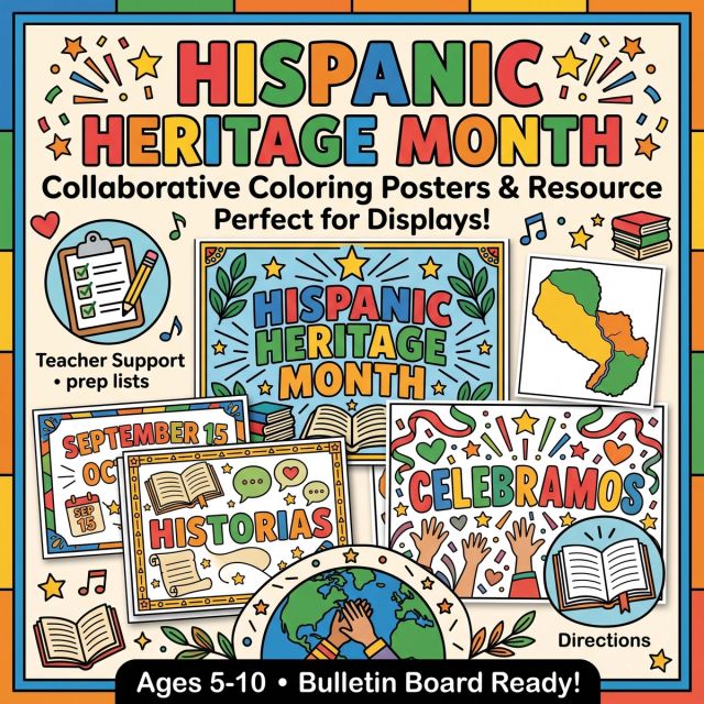 Create an eye-catching Hispanic Heritage Month bulletin board with this collaborative poster activity!