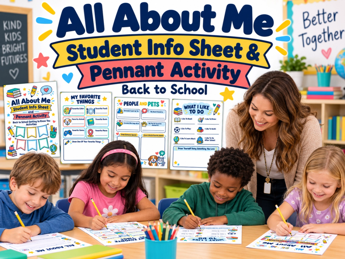 Make the first days of school meaningful, creative, and easy with this 20-page All About Me Back to School Activity Pack!