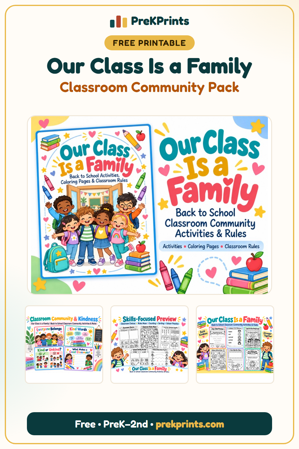 Pinterest image: Our Class Is a Family from PreKPrints