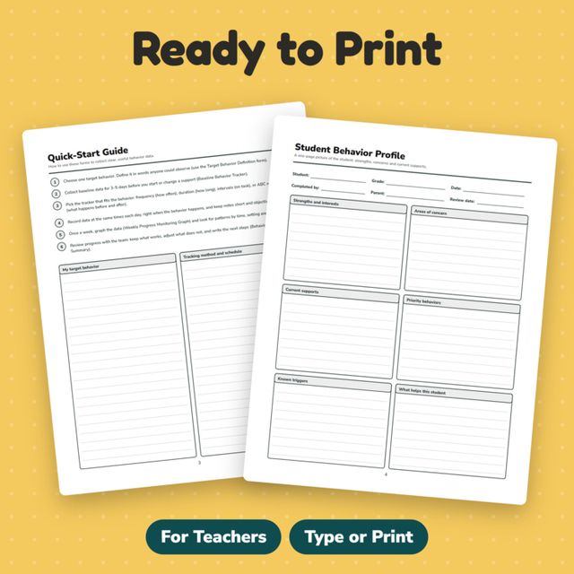Behavior Data Tracking Forms | Home | Editable | Behavior Data Sheets | ABC Data — preview 2