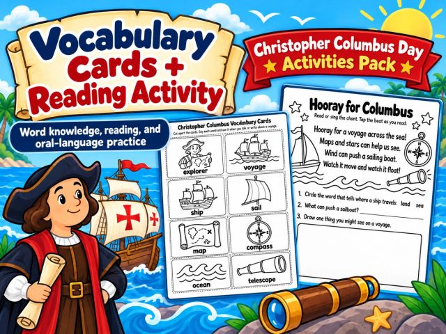 Columbus Day Activities for Kindergarten, 1st Grade, and 2nd Grade with a fun nautical voyage theme!