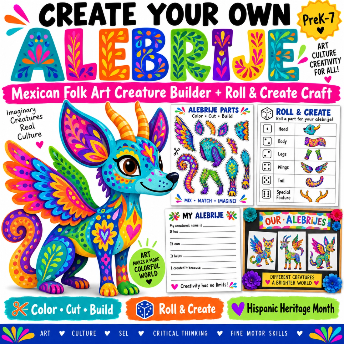 🌈 CREATE YOUR OWN ALEBRIJE | MEXICAN FOLK ART CREATURE BUILDER