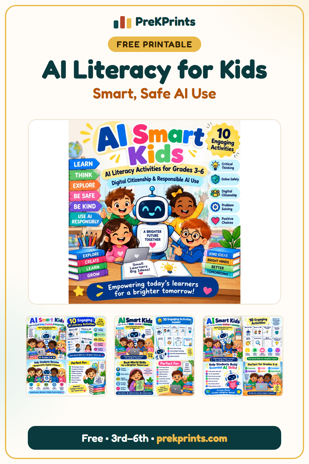 Pinterest image: AI Smart Kids from PreKPrints
