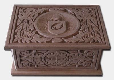 Wooden Paradise Box With Floral Carving