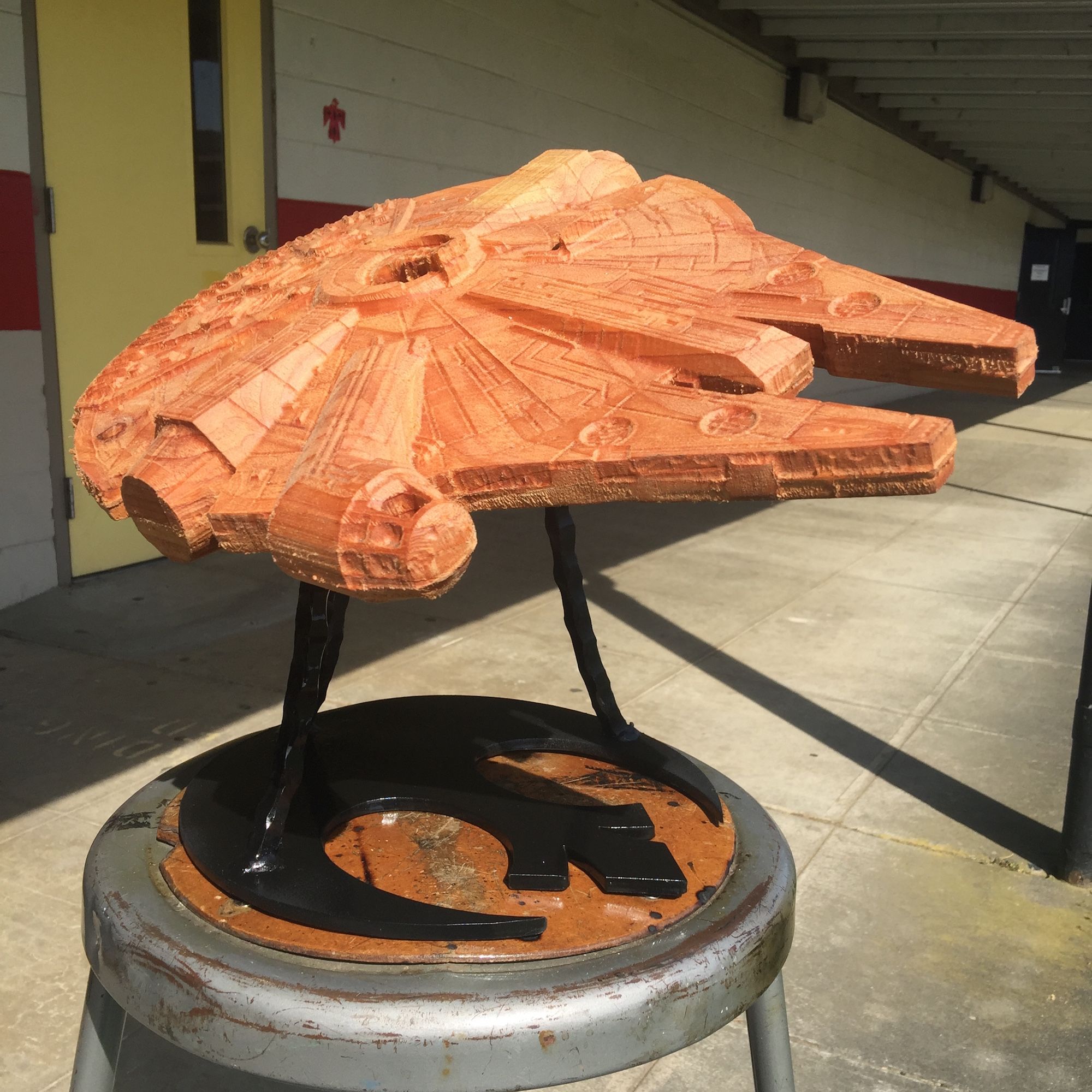 Wooden Carved Millenium Falcon