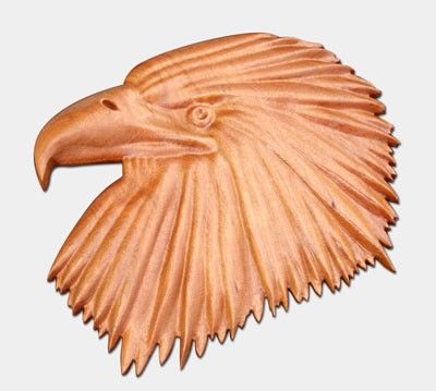 Wooden 3D Eagles Head