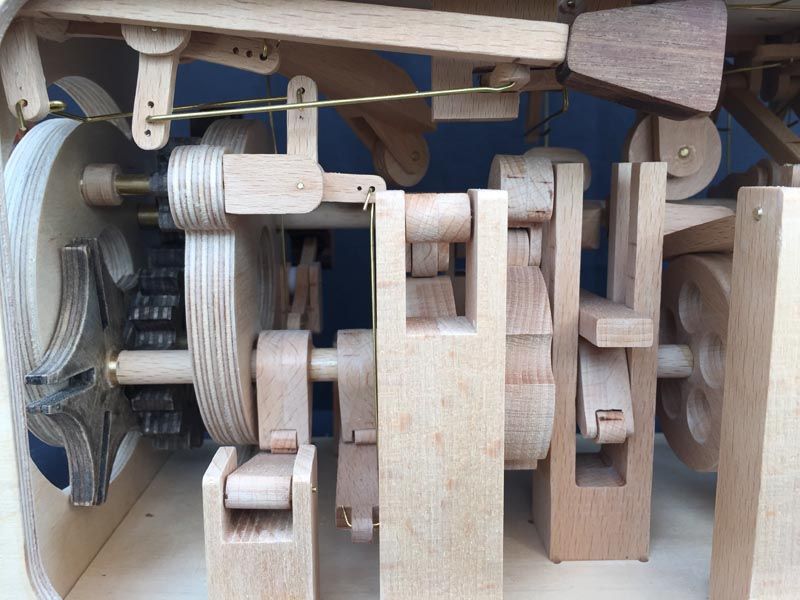Wooden Cog and Gear Mechanism