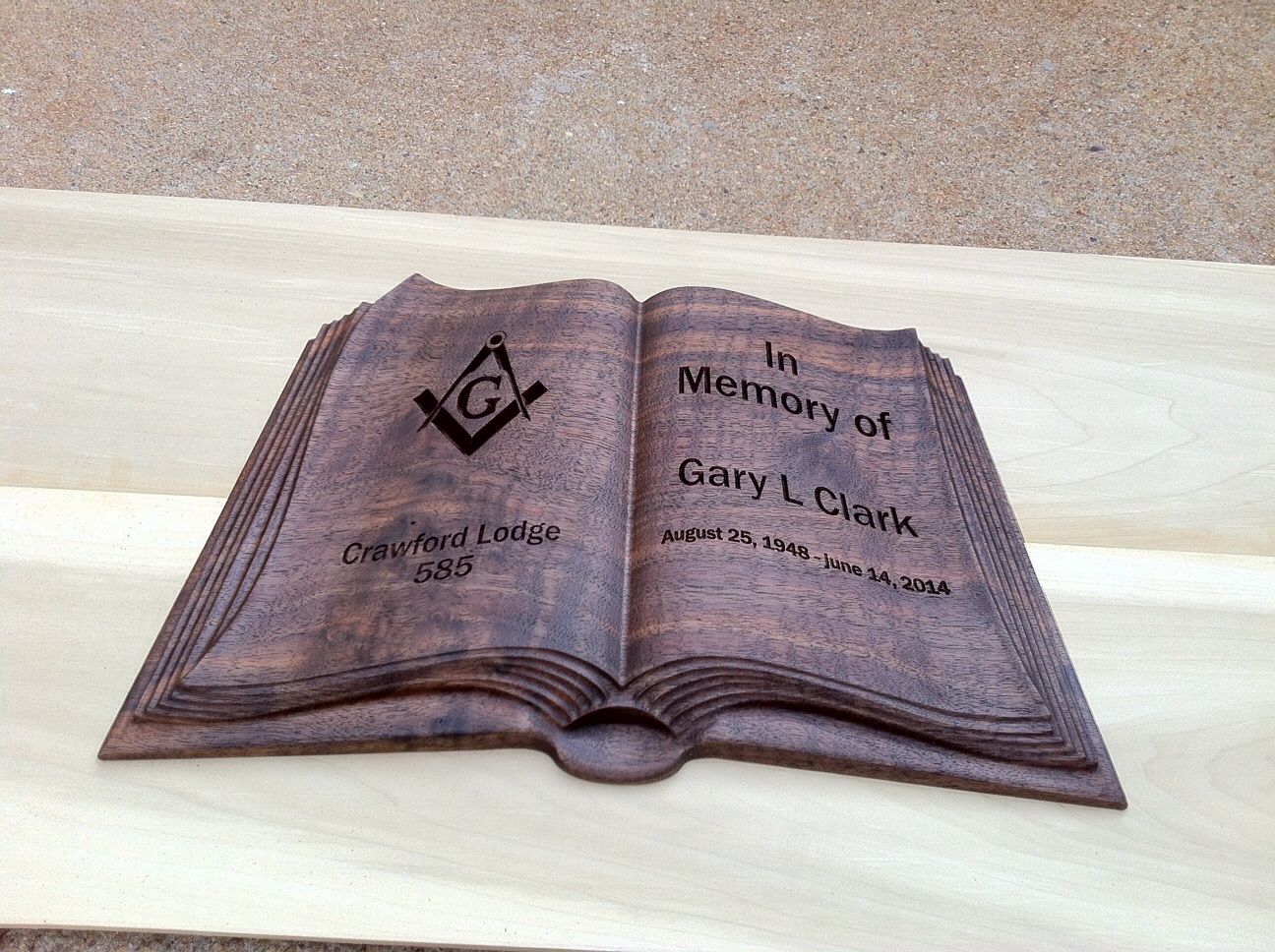 Carved Wooden Open Book