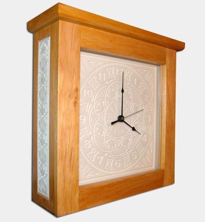 Carved Corinne Wooden Clock