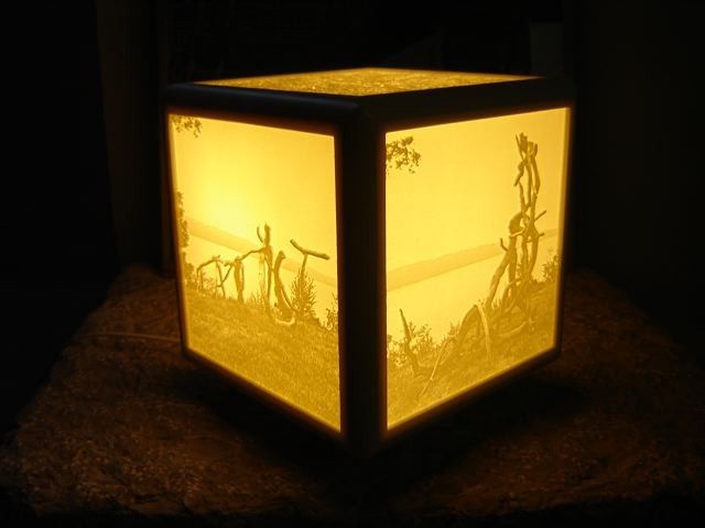 Corrine Carved Cube Light