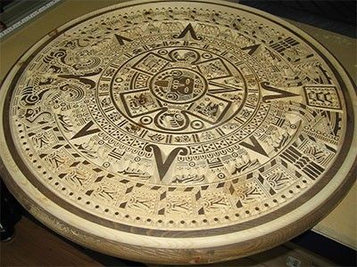 Wooden Aztec Calendar