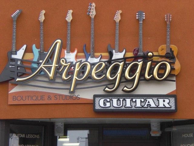 3D Guitar Shop Sign