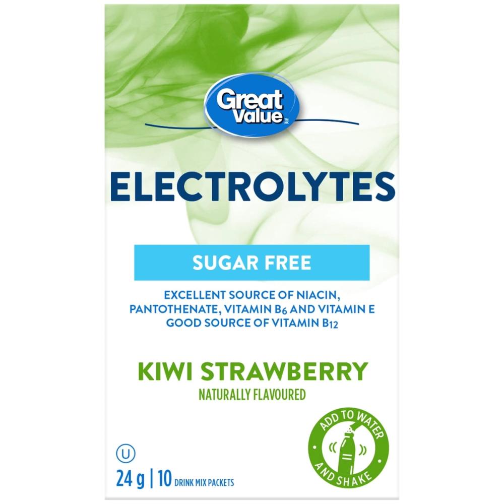 Great Value Sugar-Free Kiwi Strawberry Electrolytes – 10 Sachets