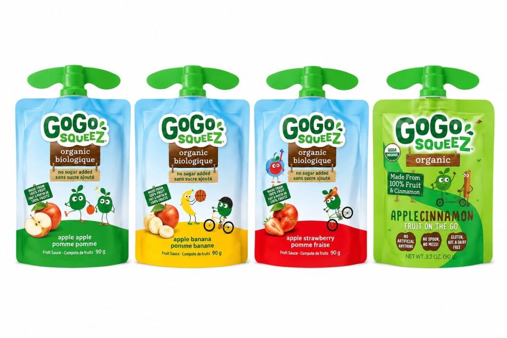 GoGo Sqeez Organic Fruit Pouch Assorted Pack (4 Pouches)
