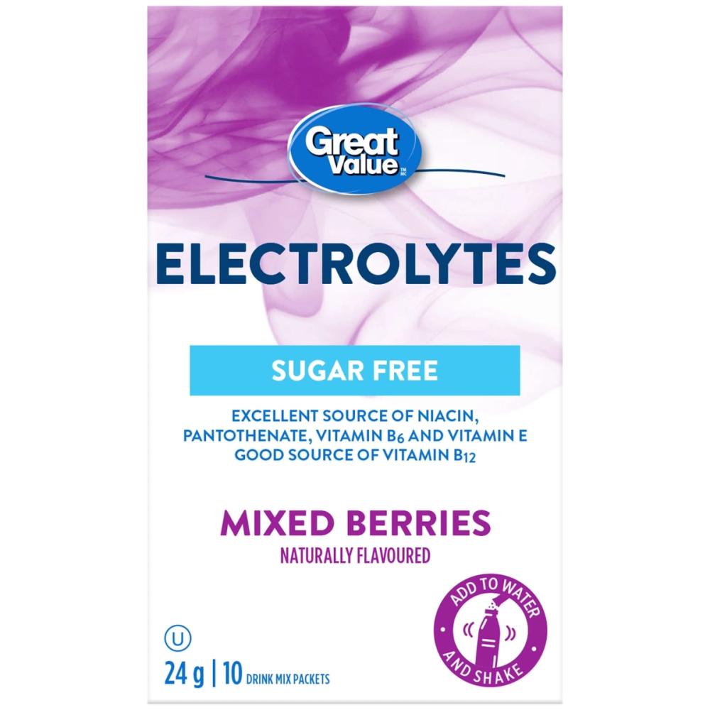 Great Value Sugar-Free Mixed Berries Electrolytes – 10 Sachets
