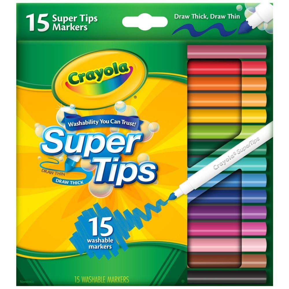 Crayola Super Tips Washable Markers – 15 Colours