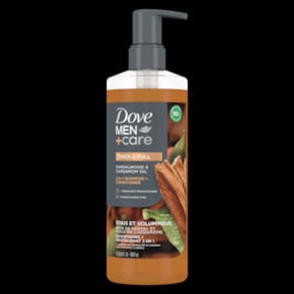 Dove Men+Care Sandalwood + Cardamom Oil Thick & Full 2-in-1 Shampoo + Conditioner