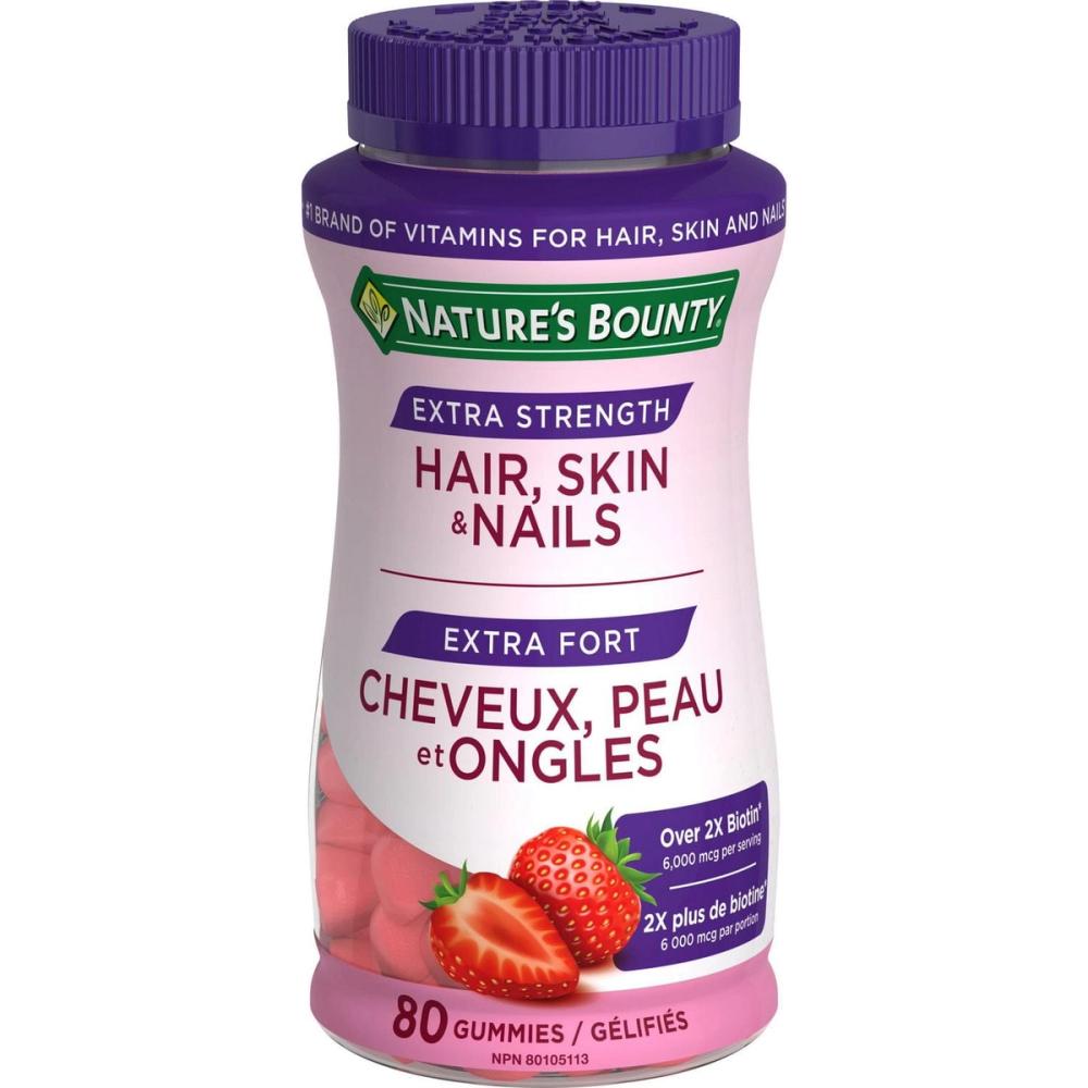 Nature's Bounty Advanced Hair, Skin, Nails, 2X Biotin, 80 Strawberry Gummies