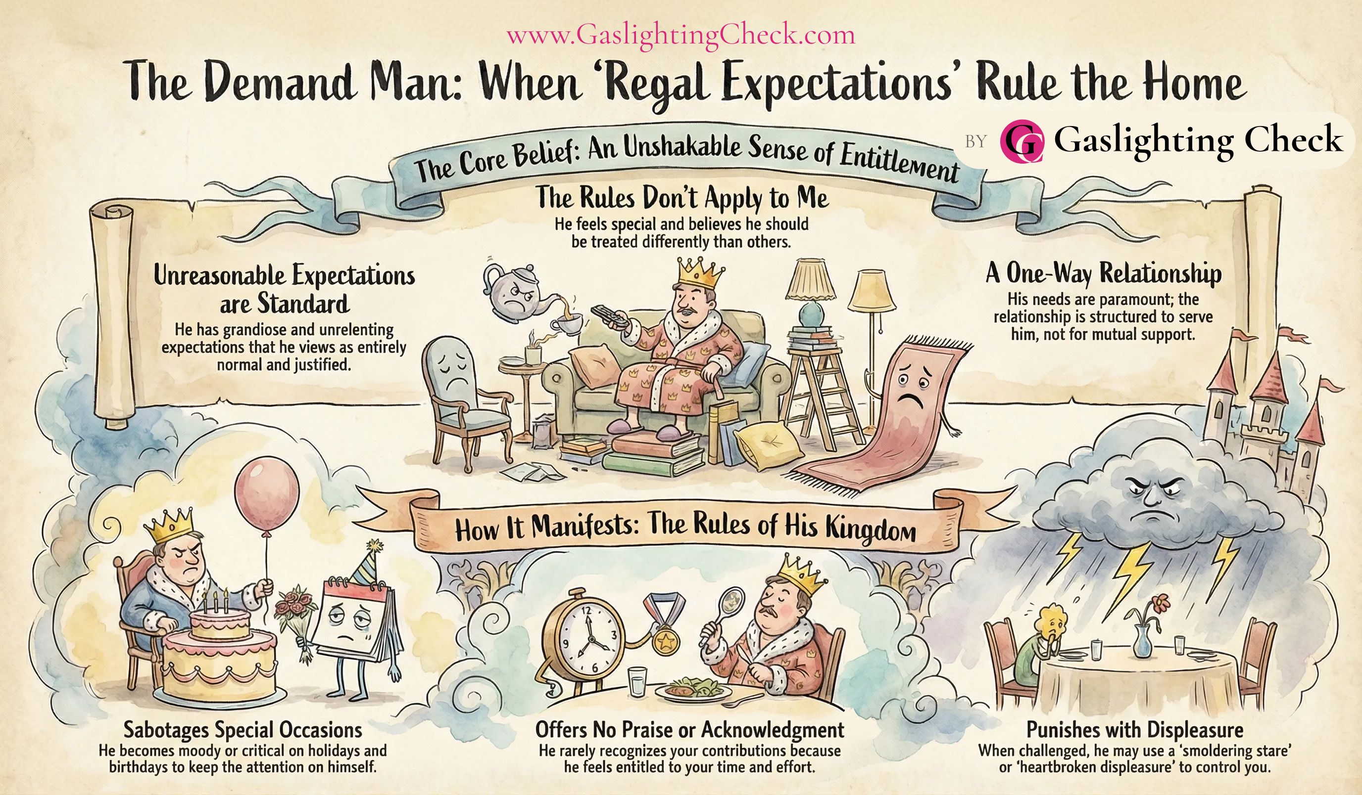 Controlling Husband Signs: The Demand Man and His 'Regal Expectations'