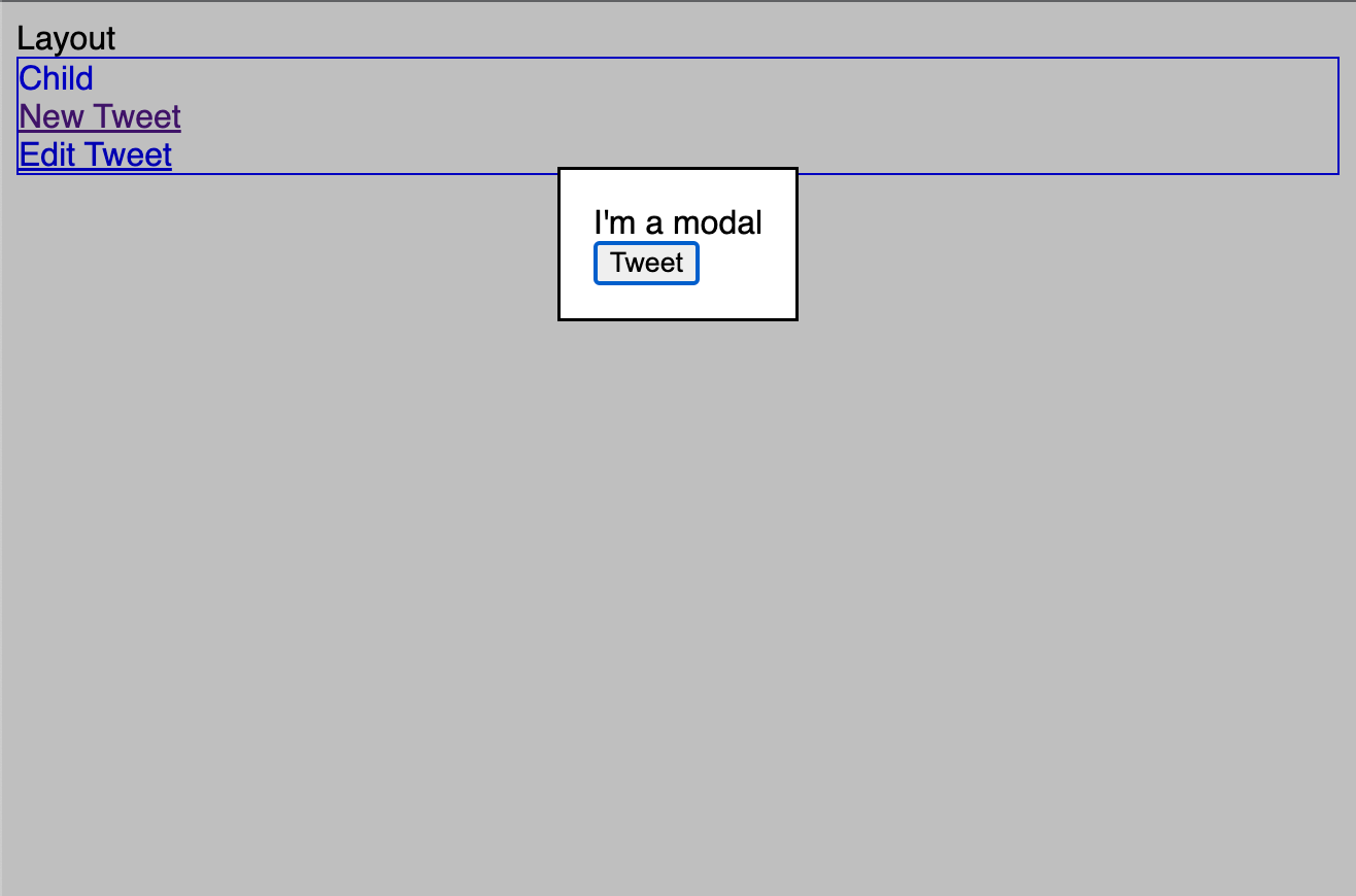 Initial query param modal example.