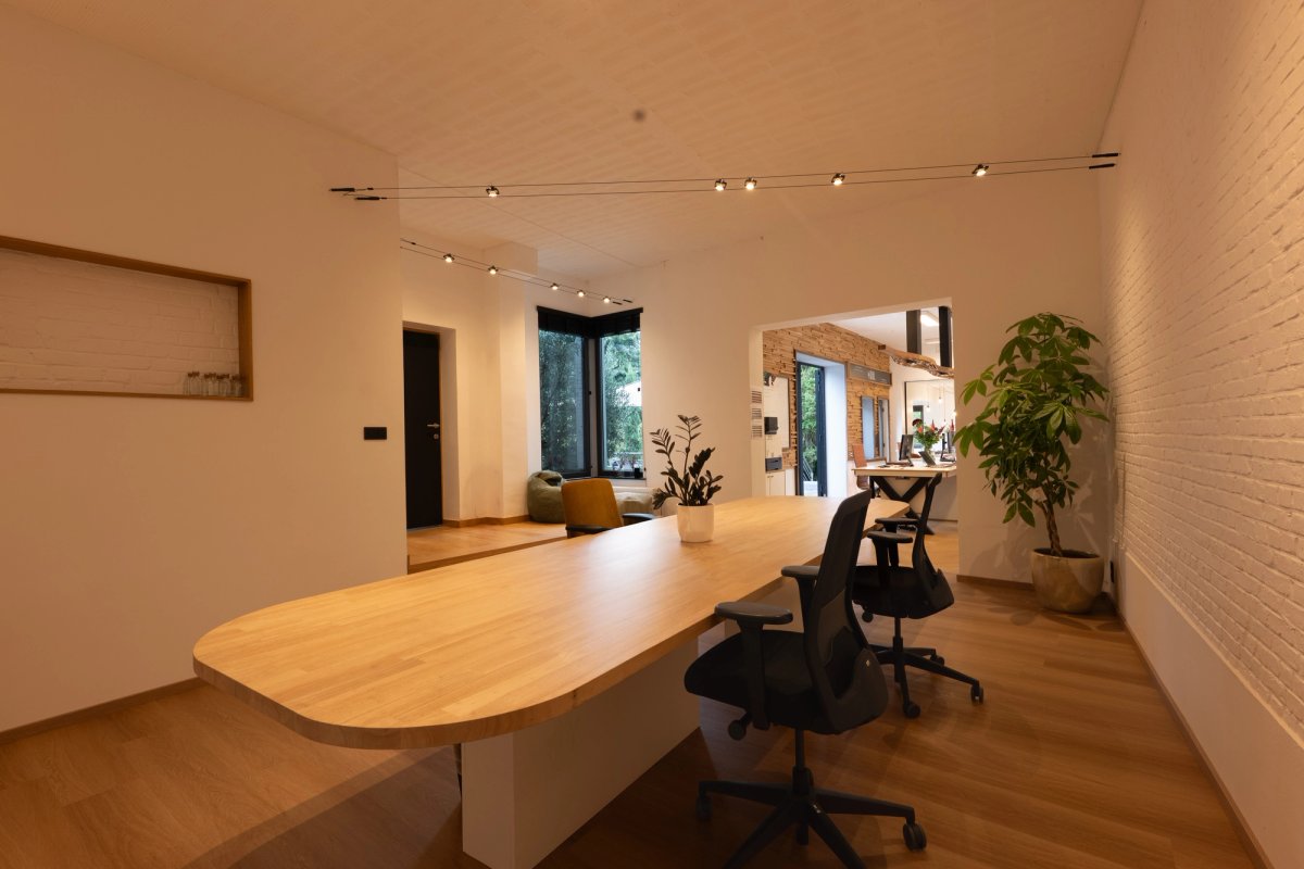 Meeting room with a long table