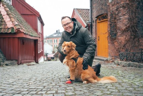 Svein-Ove with a dog