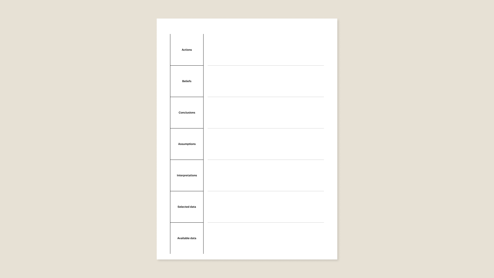 Inference ladder template for reMarkable tablet