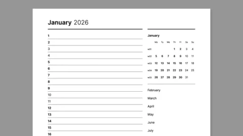 Monthly 2026 calendar from Giuseppe Farina for reMarkable tablet