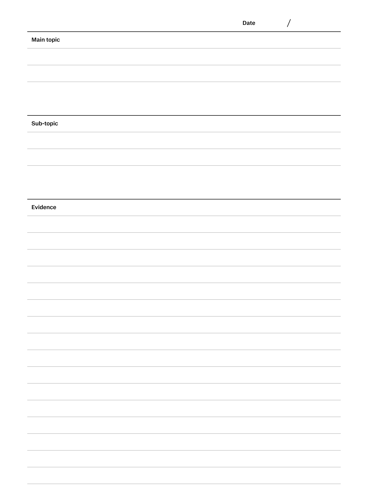 Outline method template for reMarkable tablet