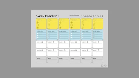 Week blocker (US) workbook for reMarkable tablet
