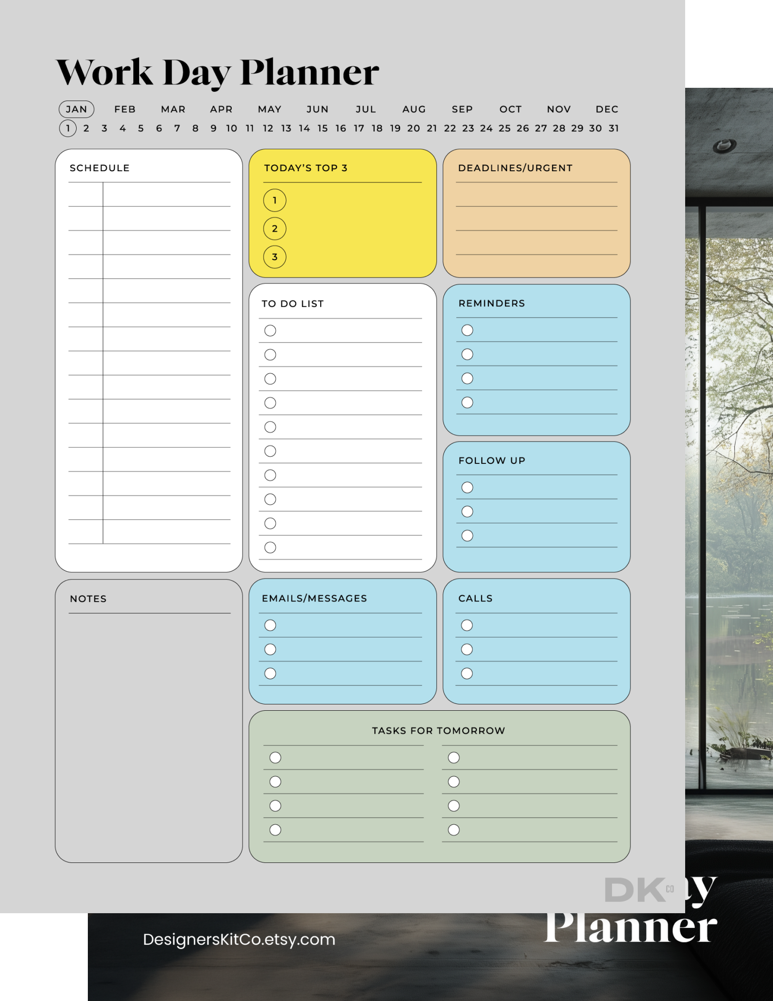Work day planner from DesignersKitco for reMarkable tablet