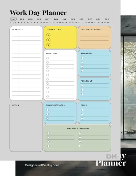 Work day planner from DesignersKitco for reMarkable tablet