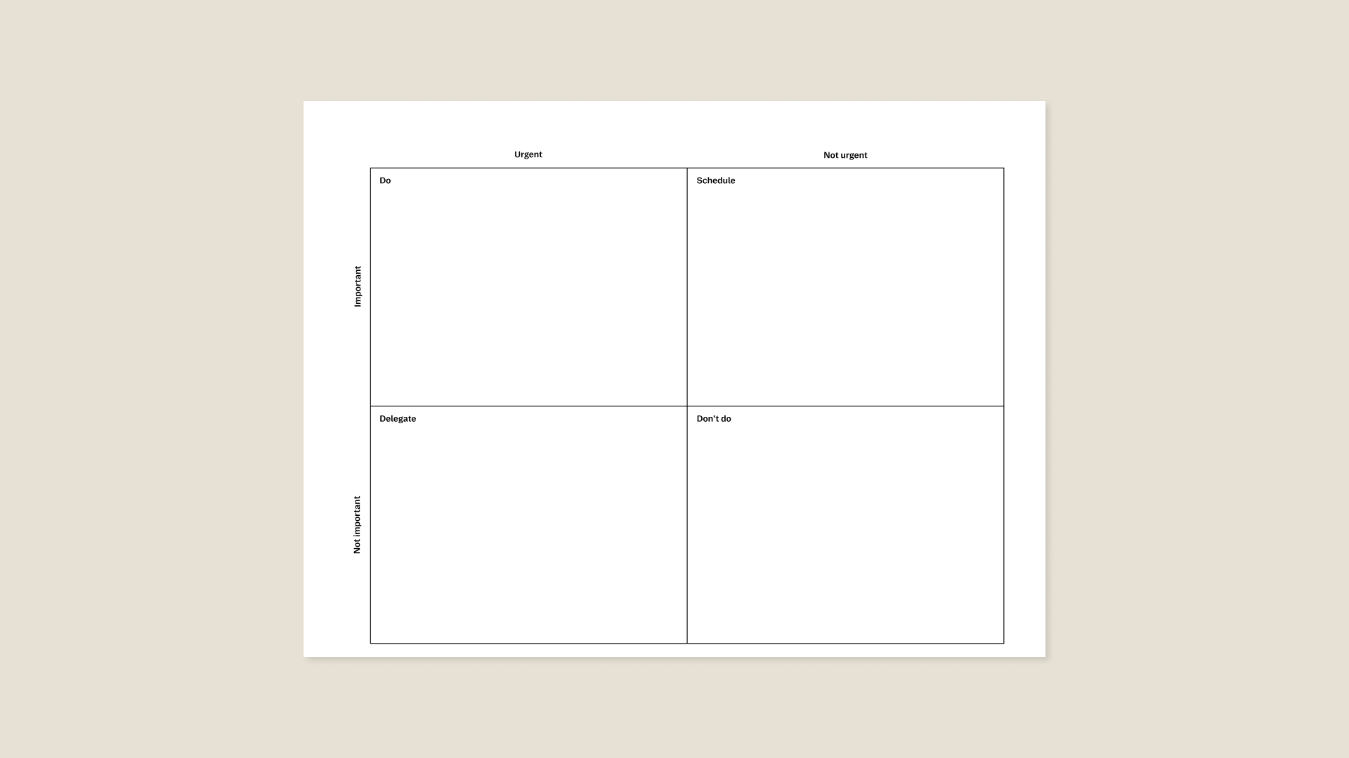 Impact-effort template for reMarkable tablet