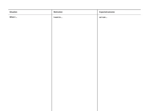 Jobs to be done template for reMarkable tablet