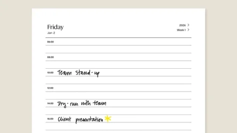 2026 Calendar (US) workbook for reMarkable Paper Tablets