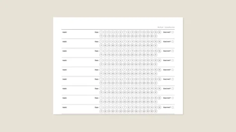 Daily habit tracker template from Nir Eyal for reMarkable tablet