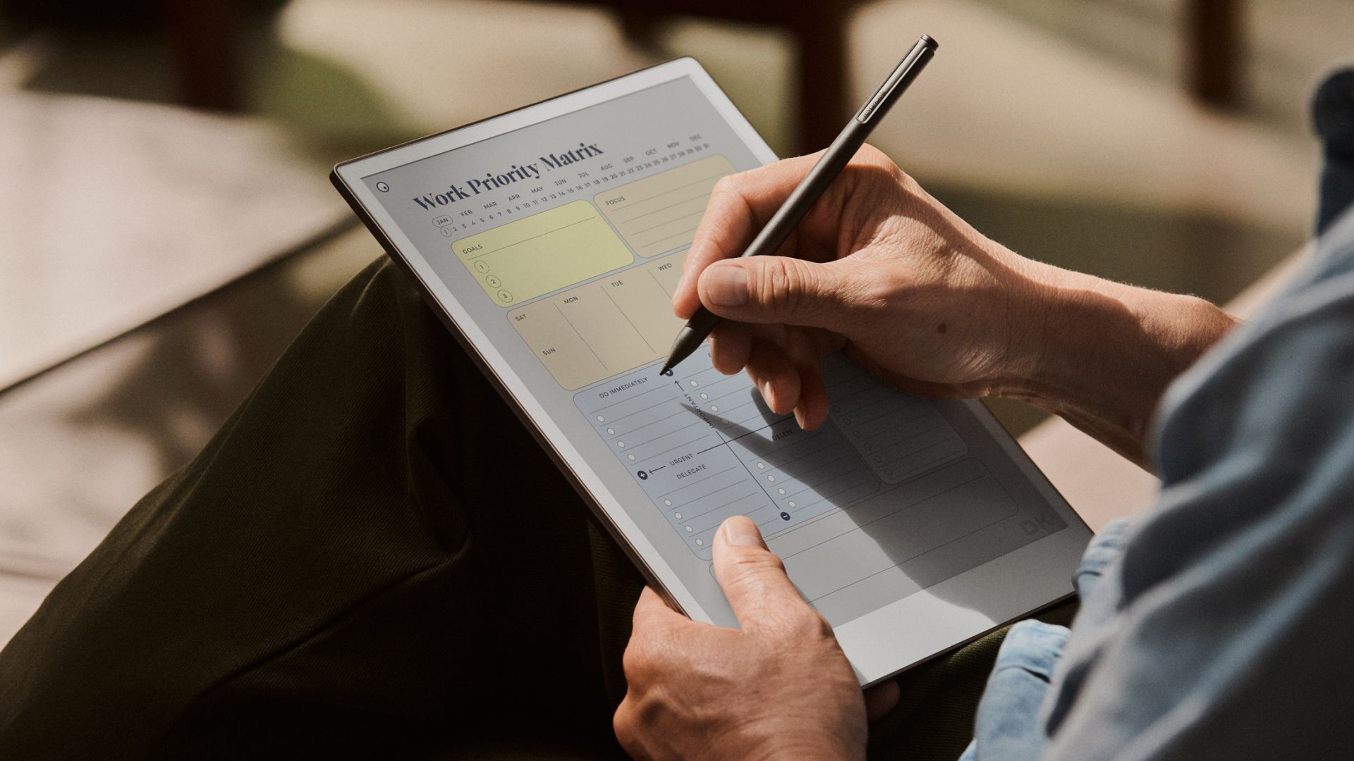 Work priority matrix (US) from DesignersKitCo for reMarkable tablet